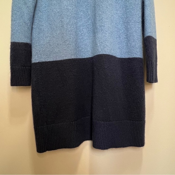 Michael Michael Kors Blue & White Duster Open Front Cardigan Sweater Size Large - Picture 2 of 9